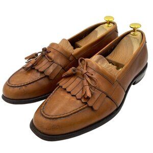 Allen Edmonds Chelsea mens 9 brown all leather dress shoes tassel loafers 42